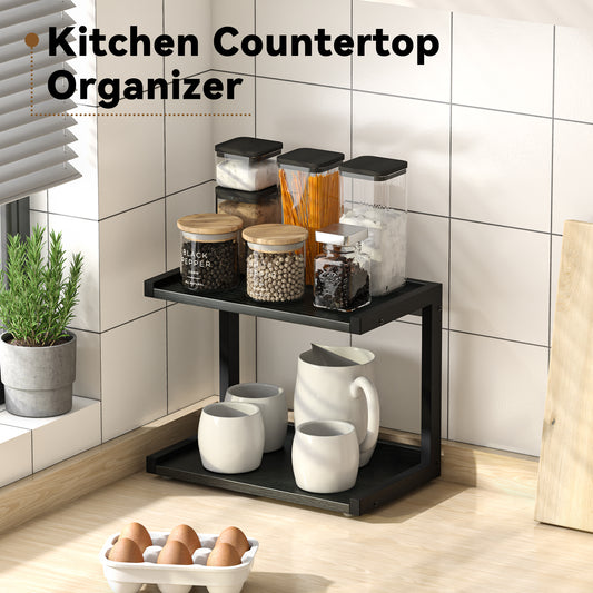 Teamix Spice Rack Kitchen Counter Shelf Organizer, 12.6 × 7.7 × 10.6 in Coffee Station
