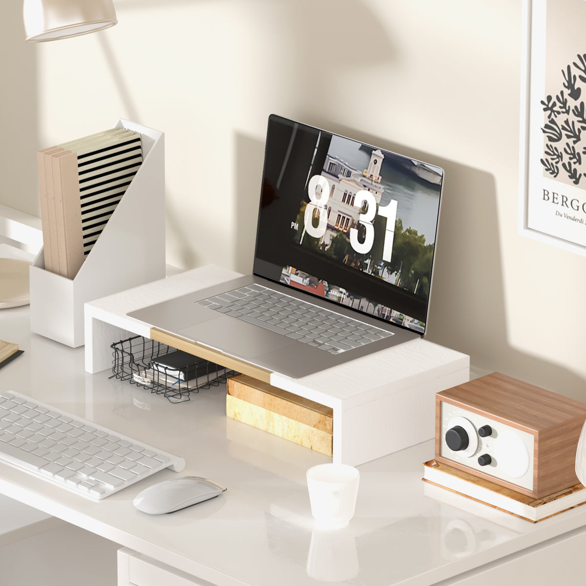 Teamix Monitor Stand Riser 20 Inch with Storage for Desk