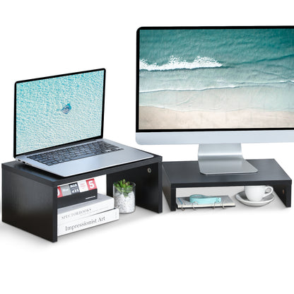 Teamix 2-Pack Monitor Stand Risers for Dual Organizer, 80 lb Capacity
