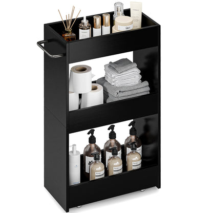 Teamix 3-Tier Slim Rolling Storage Cart, 7.9" Narrow Laundry Kitchen Organizer