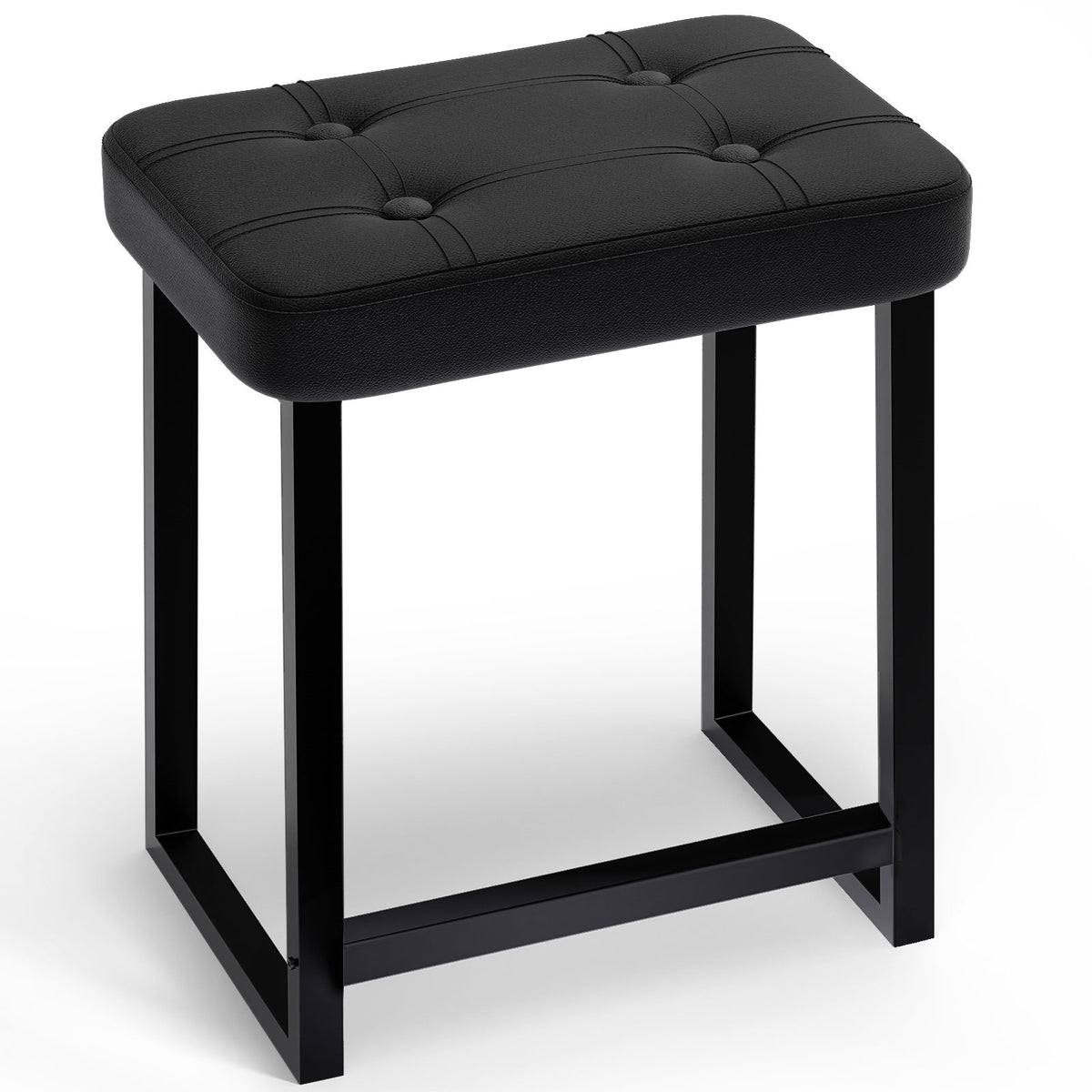 Teamix Vanity Stool Chair, 19" Makeup Stool with Footrest, 500 lb Capacity