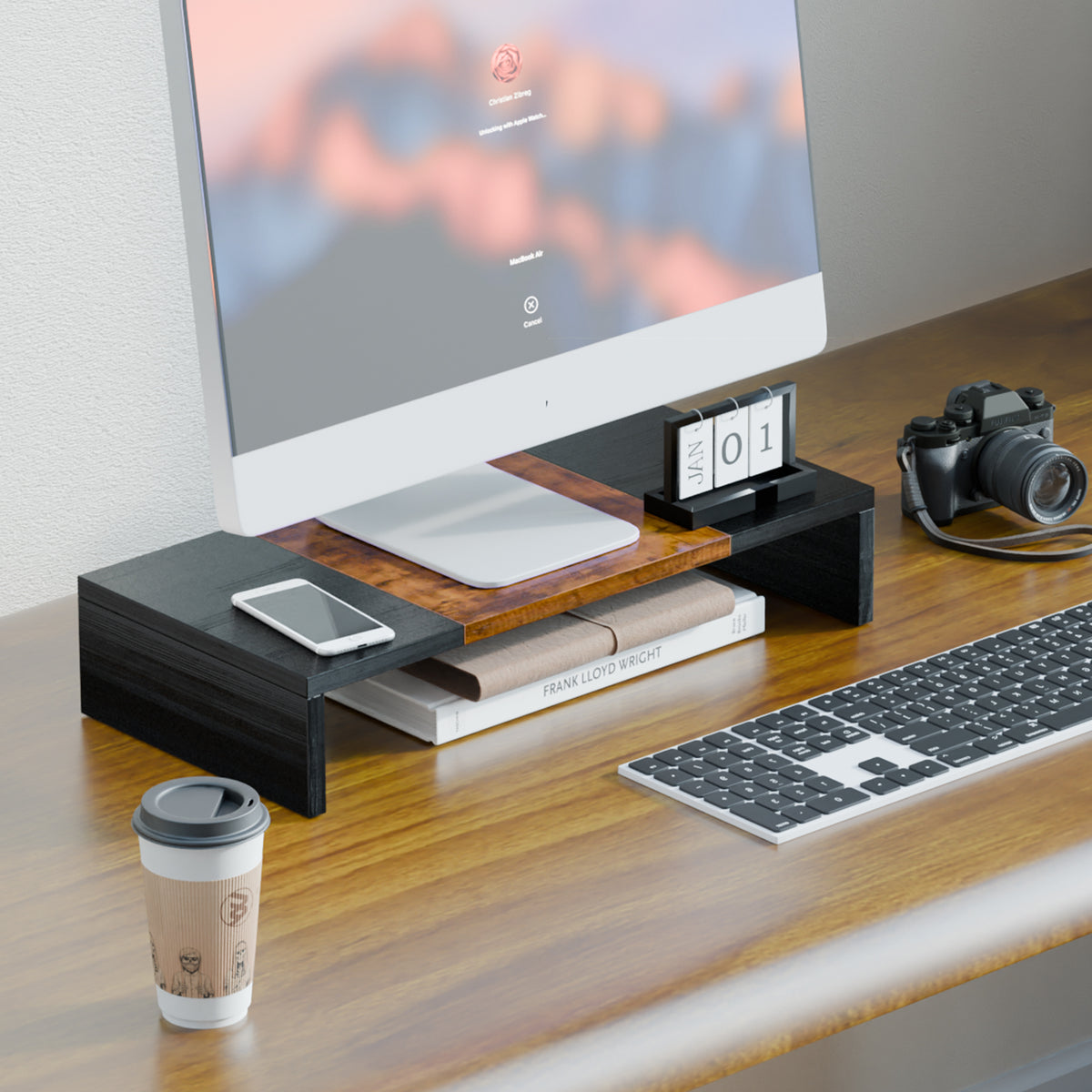 Teamix Monitor Stand Riser 20 Inch with Storage for Desk