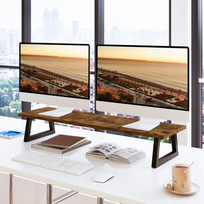 Teamix 31.5" Dual Monitor Stand Riser with Storage
