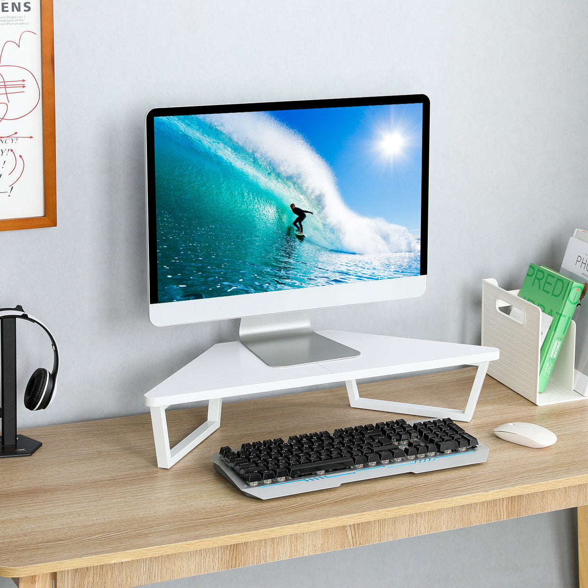 Teamix 26" Corner Monitor Stand Riser for L-Shaped Desks