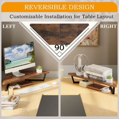 Teamix 26" Corner Monitor Stand Riser for L-Shaped Desks