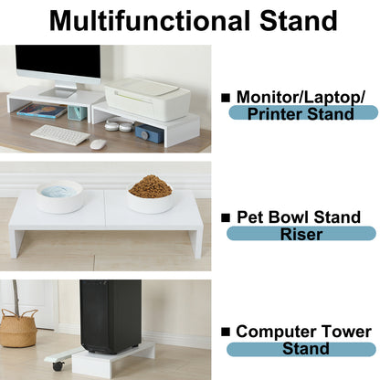 Teamix 2-Pack 20" Monitor Stand Risers with Keyboard Storage