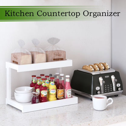 Teamix Counter Shelf Organizer, 15.75 × 8.86 × 10.8 in Spice Rack & Coffee Station Shelf