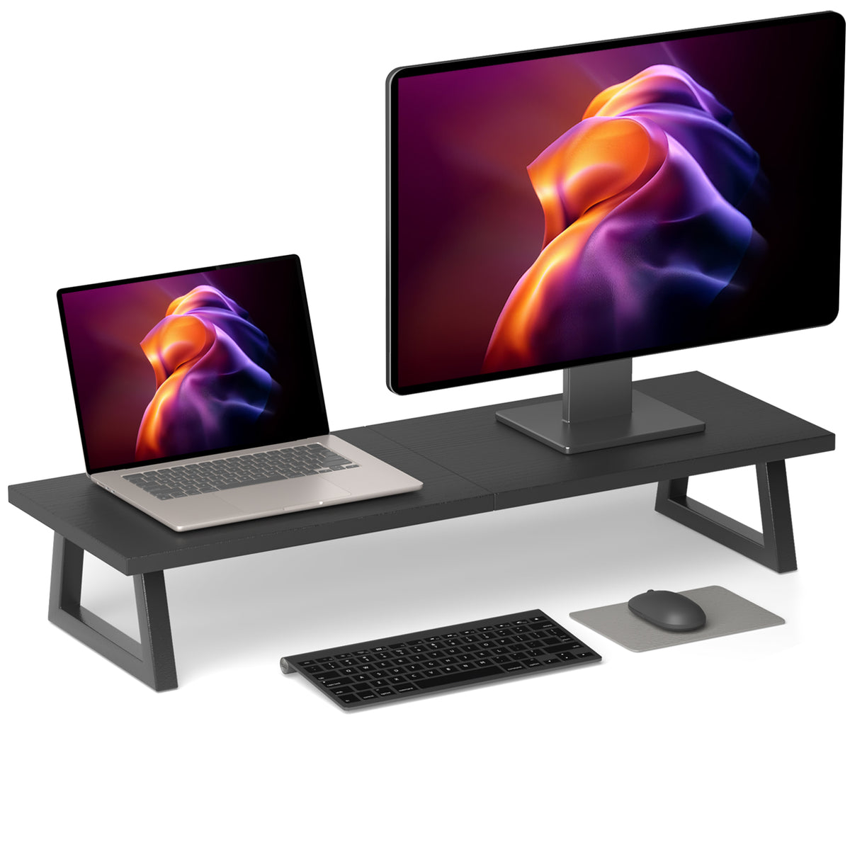 Teamix 31.5" Dual Monitor Stand Riser with Storage