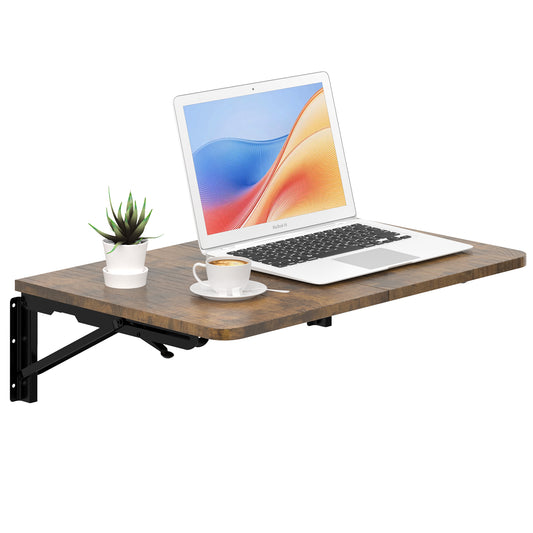 Teamix Wall Mounted Folding Table, 22" Space-Saving Floating Desk