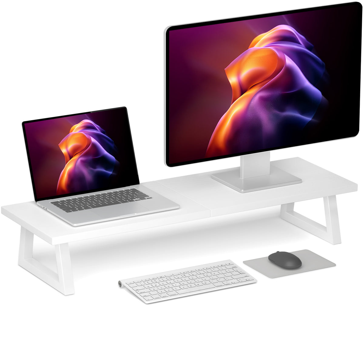 Teamix 31.5" Dual Monitor Stand Riser with Storage