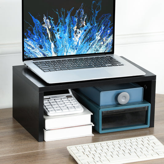 Teamix Monitor Stand Riser with Storage, 6.7" Tall Wood Desk Organizer