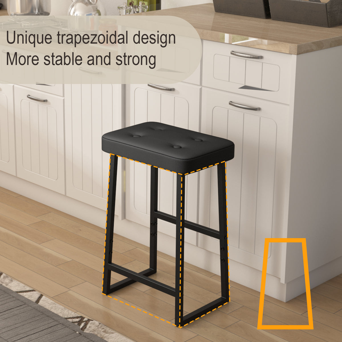 Teamix 26" Counter Height Bar Stool with Footrest