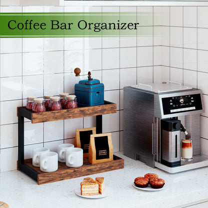 Teamix Counter Shelf Organizer, 15.75 × 8.86 × 10.8 in Spice Rack & Coffee Station Shelf