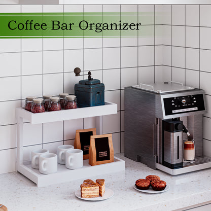 Teamix Counter Shelf Organizer, 15.75 × 8.86 × 10.8 in Spice Rack & Coffee Station Shelf