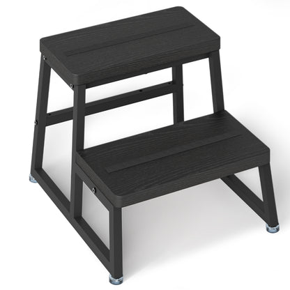 Teamix 2-Step Stool for Adults, 500 lb Heavy-Duty Wood Step Stool.