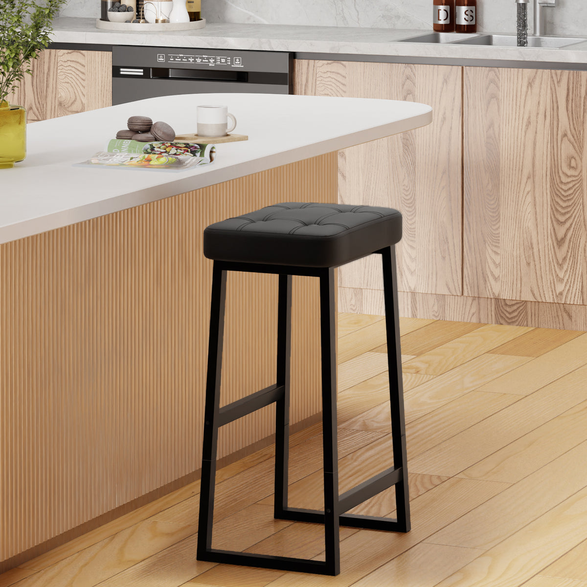 Teamix 26" Counter Height Bar Stool with Footrest