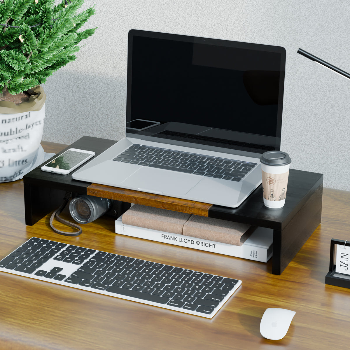 Teamix Monitor Stand Riser 20 Inch with Storage for Desk
