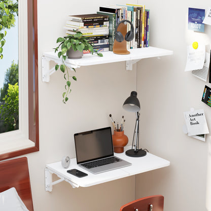 Teamix Wall Mounted Folding Table, 22" Space-Saving Floating Desk