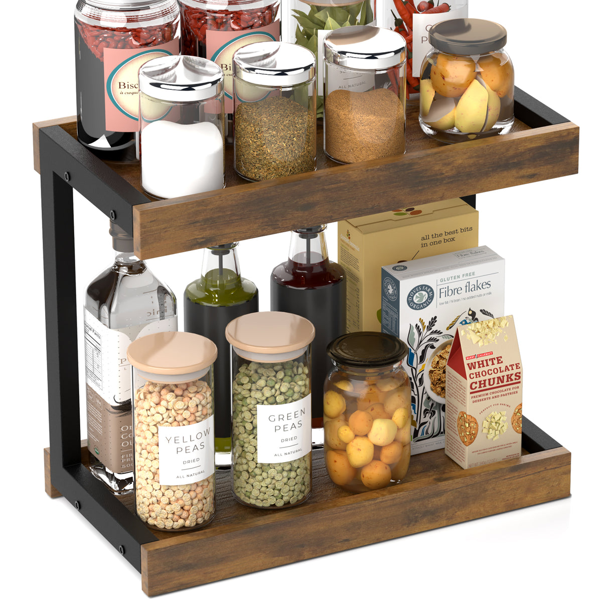 Teamix Counter Shelf Organizer, 15.75 × 8.8 × 14.4 in Spice Rack & Coffee Station Shelf