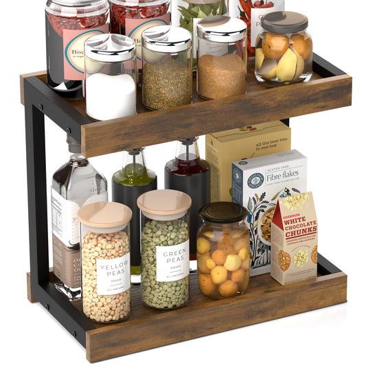 Teamix Counter Shelf Organizer, 15.75 × 8.8 × 14.4 in Spice Rack & Coffee Station Shelf