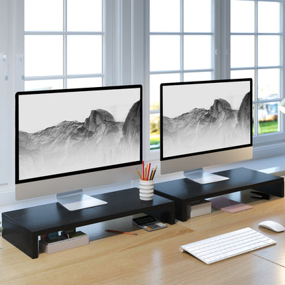 Teamix 2-Pack 20" Monitor Stand Risers with Keyboard Storage