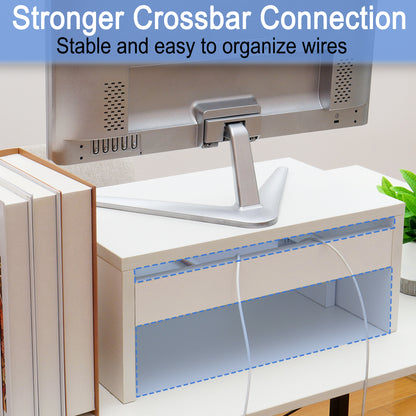 Teamix Monitor Stand Riser with Storage, 6.7" Tall Wood Desk Organizer