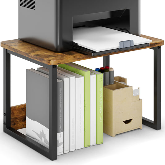 Teamix 2-Tier Printer Stand for Desk with Storage Shelf, 100 lb Capacity
