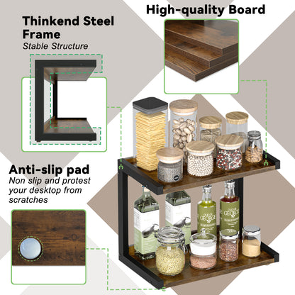 Teamix Spice Rack Kitchen Counter Shelf Organizer, 12.6 × 7.7 × 10.6 in Coffee Station