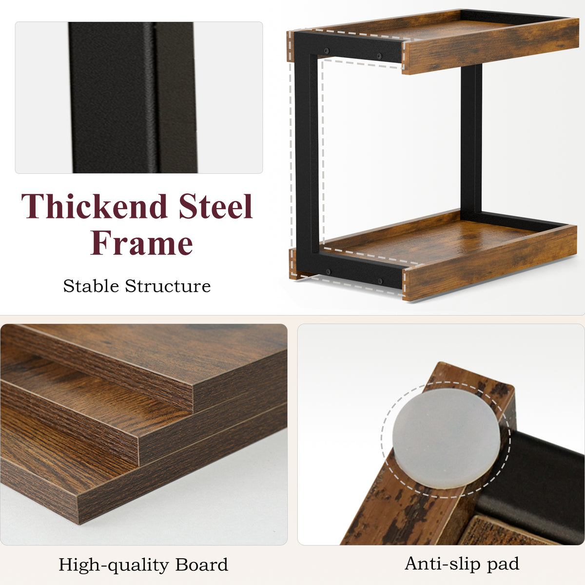 Teamix Counter Shelf Organizer, 15.75 × 8.8 × 14.4 in Spice Rack & Coffee Station Shelf