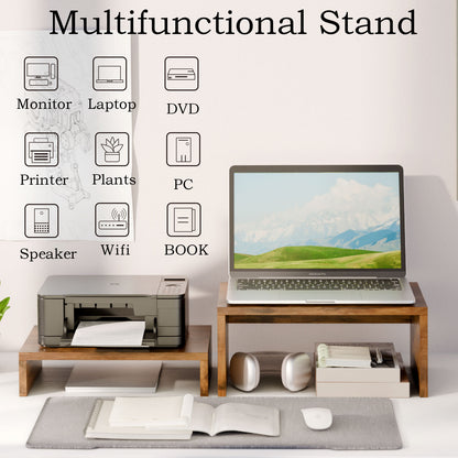 Teamix 2-Pack Monitor Stand Risers for Dual Organizer, 80 lb Capacity