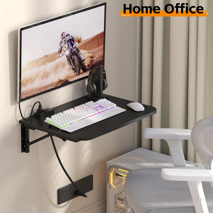 Teamix 22" Wall Mounted Folding Desk with Charging Station