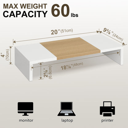 Teamix Monitor Stand Riser 20 Inch with Storage for Desk