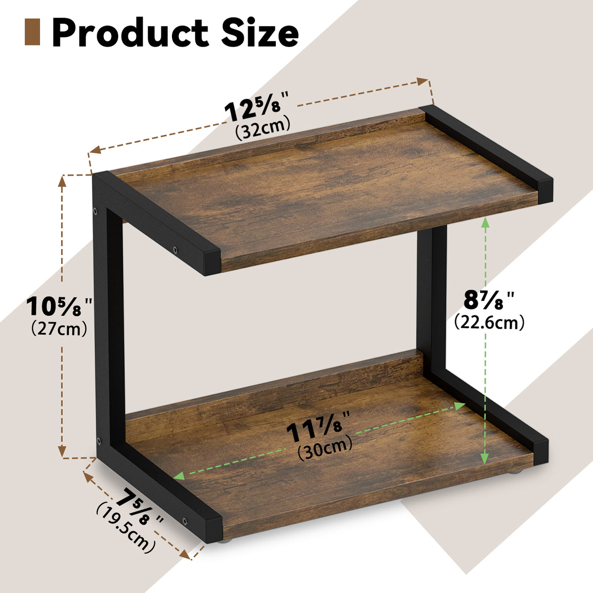 Teamix Spice Rack Kitchen Counter Shelf Organizer, 12.6 × 7.7 × 10.6 in Coffee Station