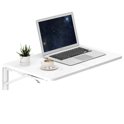 Teamix Wall Mounted Folding Table, 22" Space-Saving Floating Desk