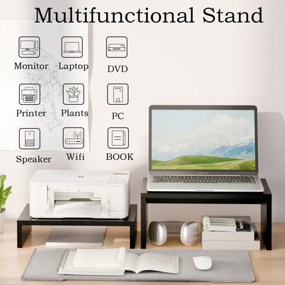 Teamix 2-Pack Monitor Stand Risers for Dual Organizer, 80 lb Capacity