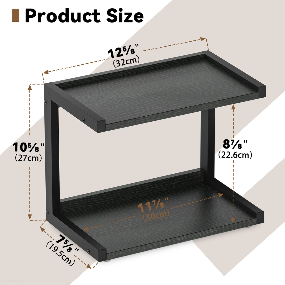 Teamix Spice Rack Kitchen Counter Shelf Organizer, 12.6 × 7.7 × 10.6 in Coffee Station
