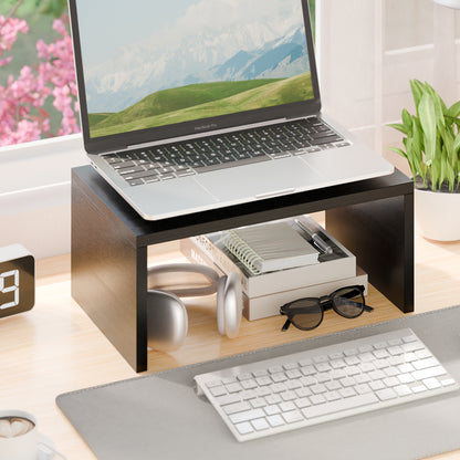 Teamix Monitor Stand Riser with Storage, 6.7" Tall Wood Desk Organizer