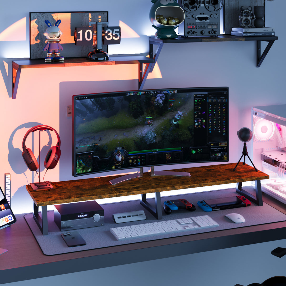 42" Large Dual Monitor Stand Riser for Two Screens