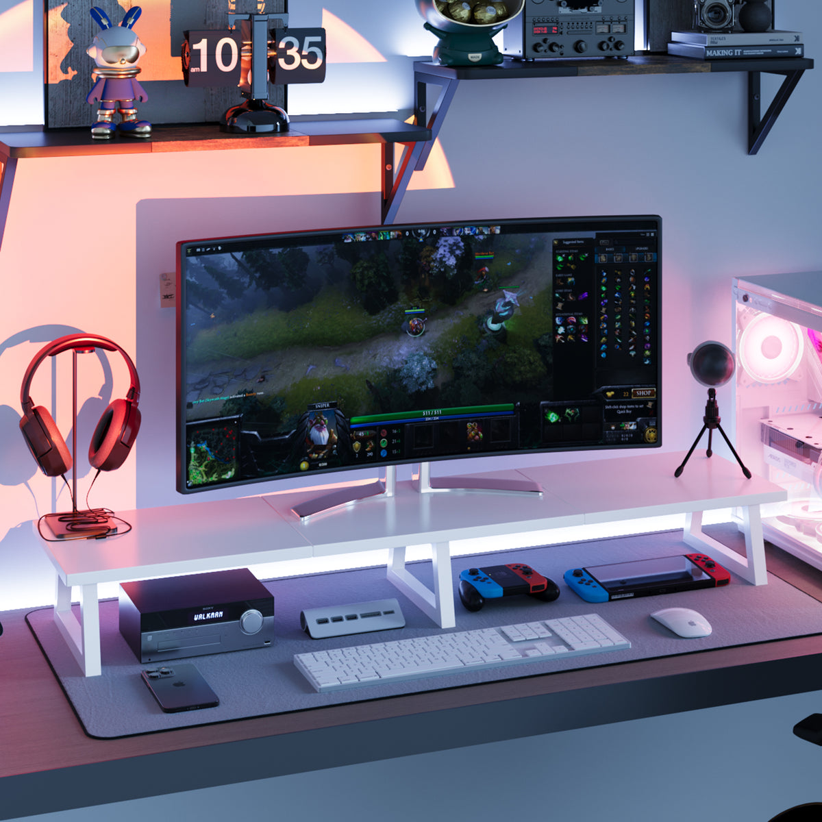 Teamix 42" Large Dual Monitor Stand Riser for Two Screens
