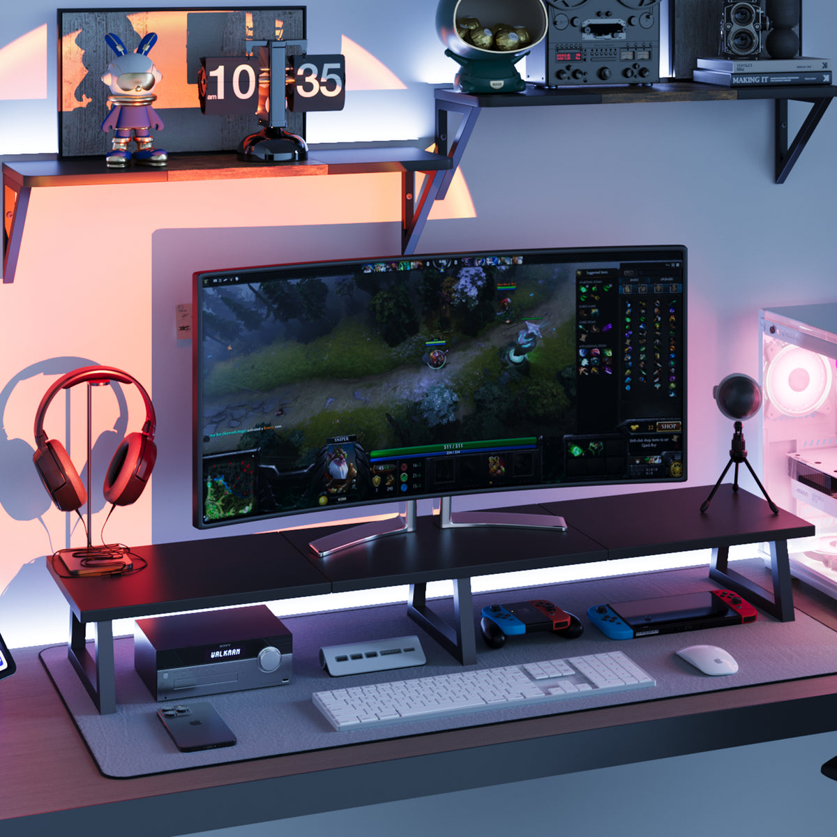 42" Large Dual Monitor Stand Riser for Two Screens