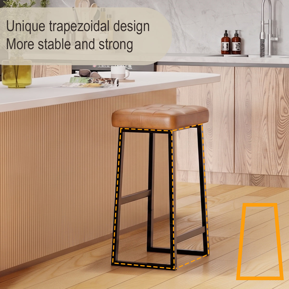 Teamix 26" Counter Height Bar Stool with Footrest