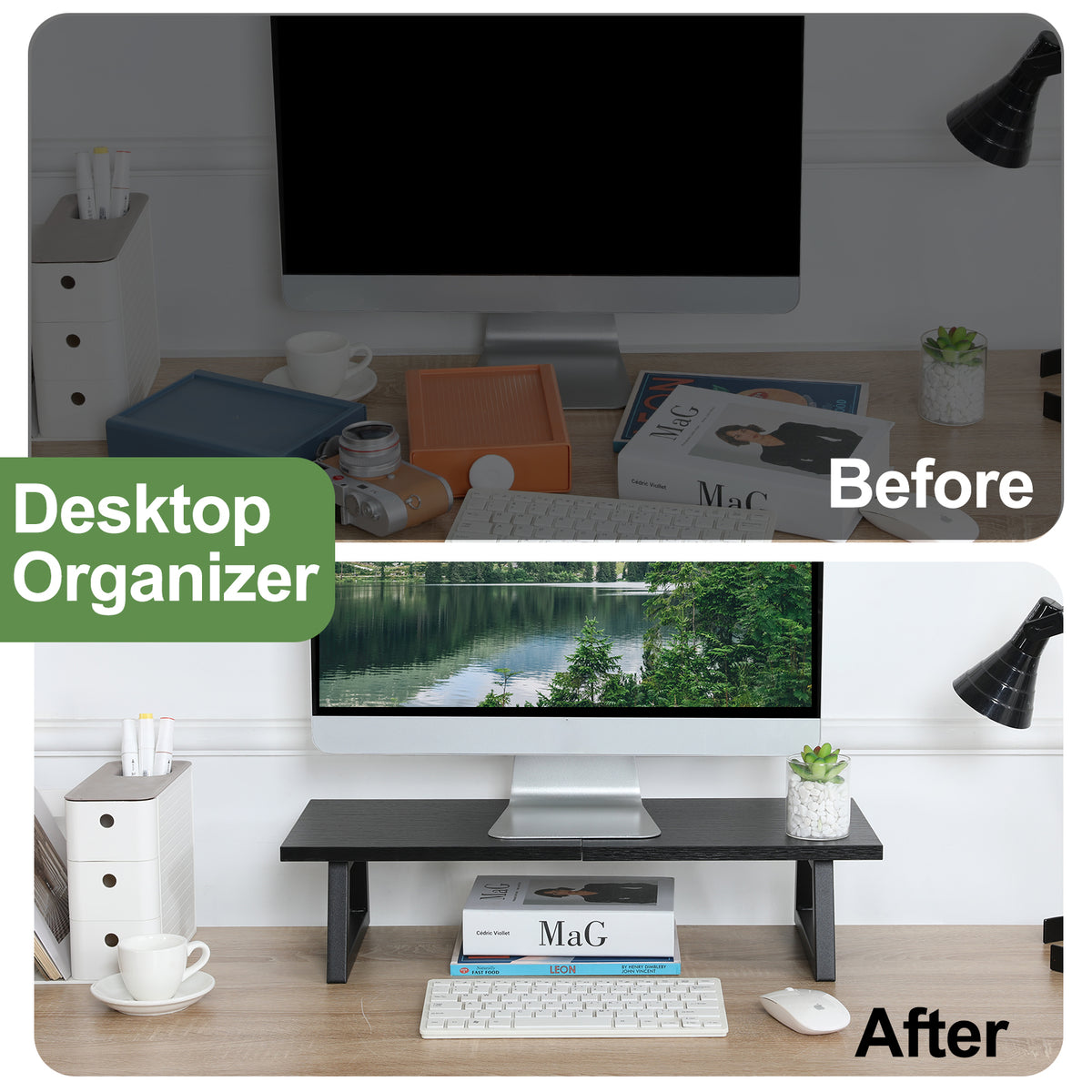 Teamix Monitor Riser Stand  24" with Keyboard Storage