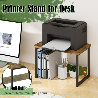 Teamix 2-Tier Printer Stand for Desk with Storage Shelf, 100 lb Capacity