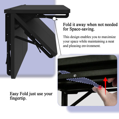 Wall Mounted Folding Table, Floating Desk for Small Spaces