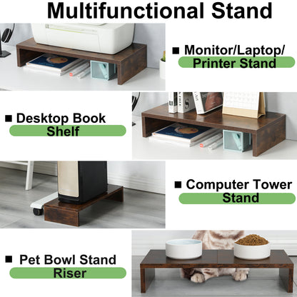 Teamix 2-Pack 20" Monitor Stand Risers with Keyboard Storage