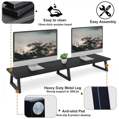 42" Large Dual Monitor Stand Riser for Two Screens