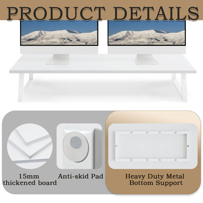 Teamix 31.5" Dual Monitor Stand Riser with Storage