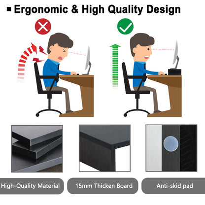 Teamix 2-Pack 20" Monitor Stand Risers with Keyboard Storage