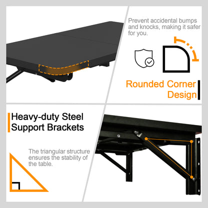 Teamix Wall Mounted Folding Table, 22" Space-Saving Floating Desk