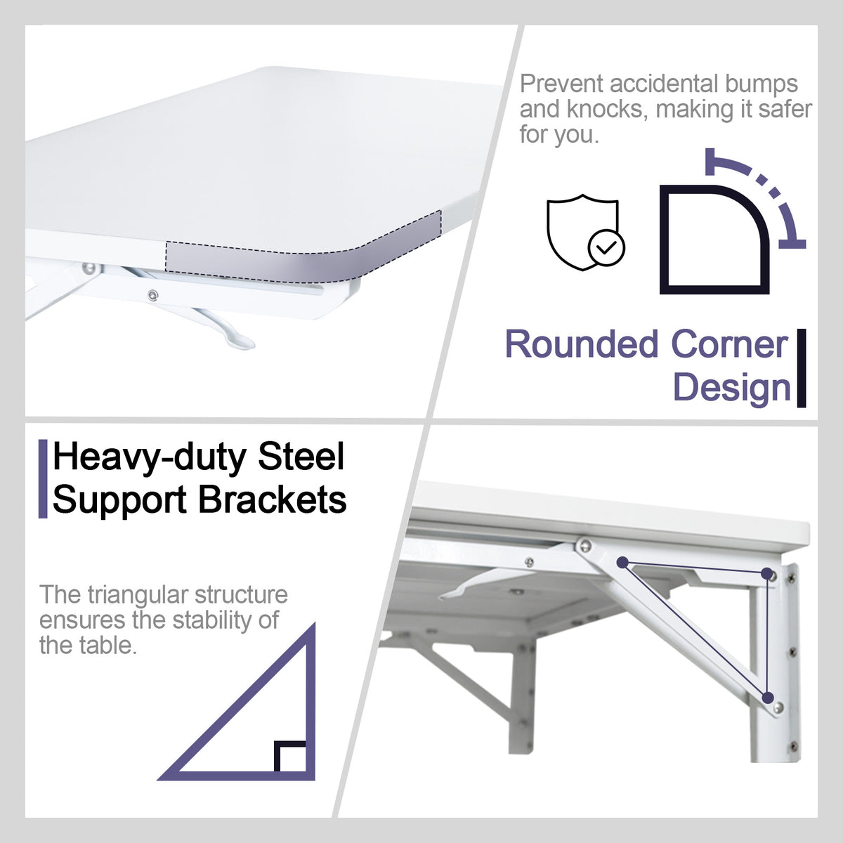 Teamix Wall Mounted Folding Table, 22" Space-Saving Floating Desk